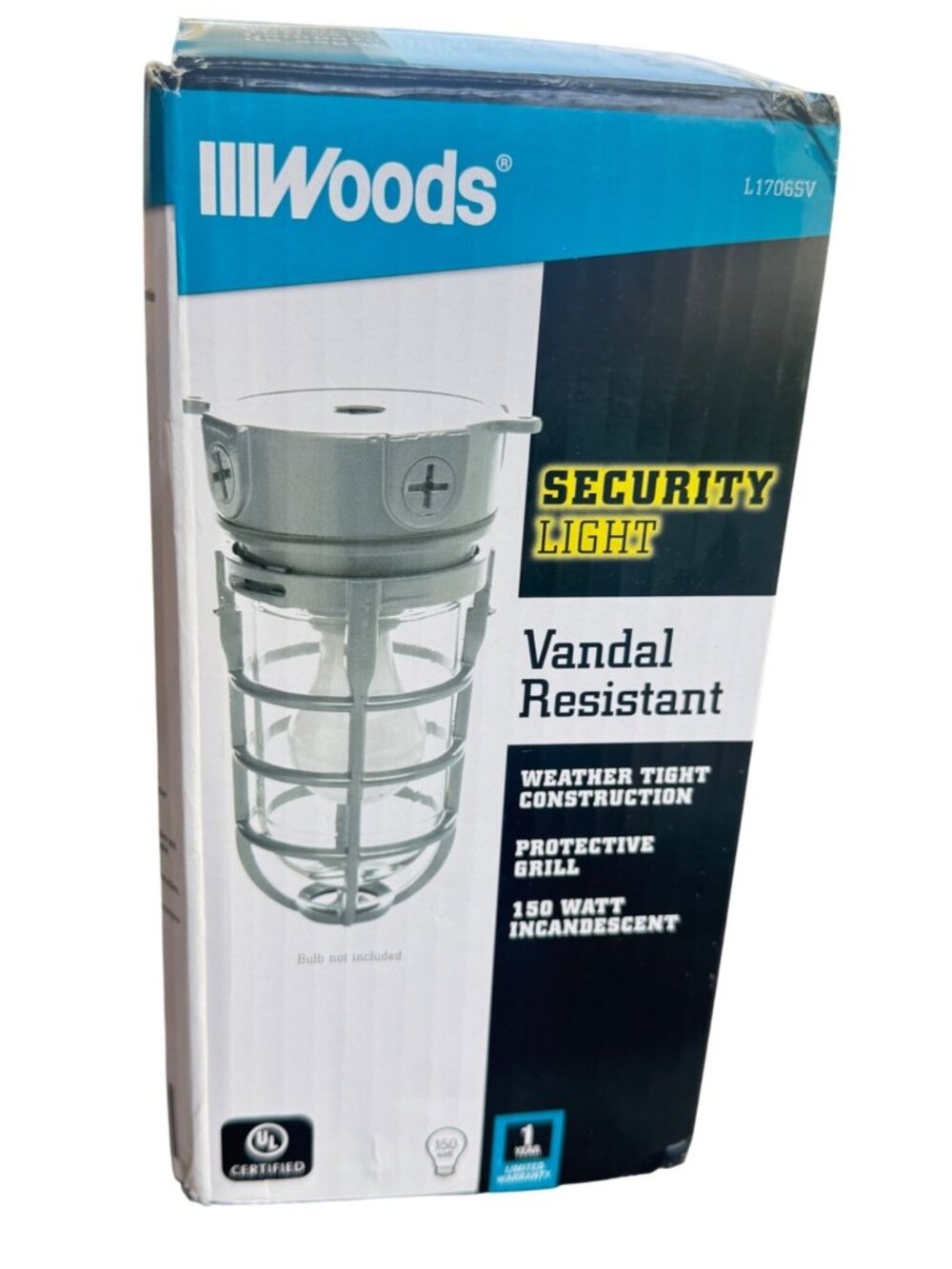 Woods L1706SV Outdoor Security Light Vandal Resistant Weather Tight Grill 150W